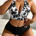 Women_Plus_Size_Tie-Dye_Halter_Top_And_Solid_Color_Bottom_Bikini_Set_1