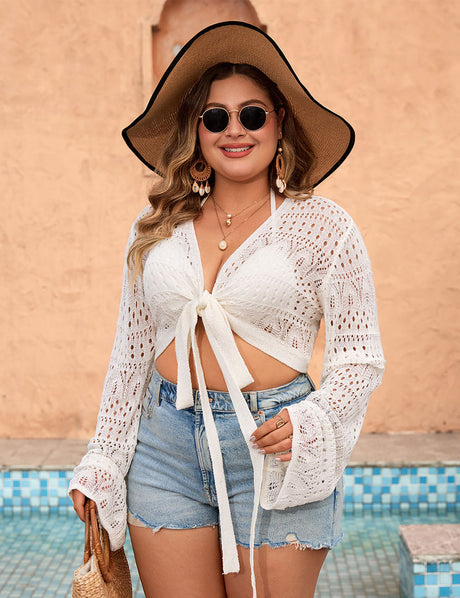 Women_Plus_Size_Tie_Front_Crop_Cover_Up_4