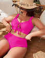 Women_Plus_Size_Tie_Front_Solid_Color_Bikini_Set_2