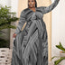 Women Plus Size Trendy V-neck Belt Skirt Dress-3