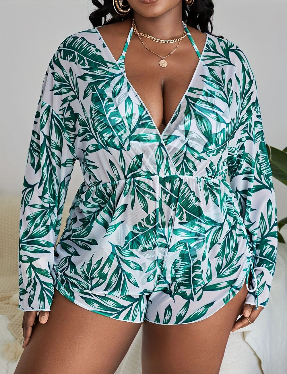 Women_Plus_Size_Tropical_Halter_Triangle_Bikini_Set_5