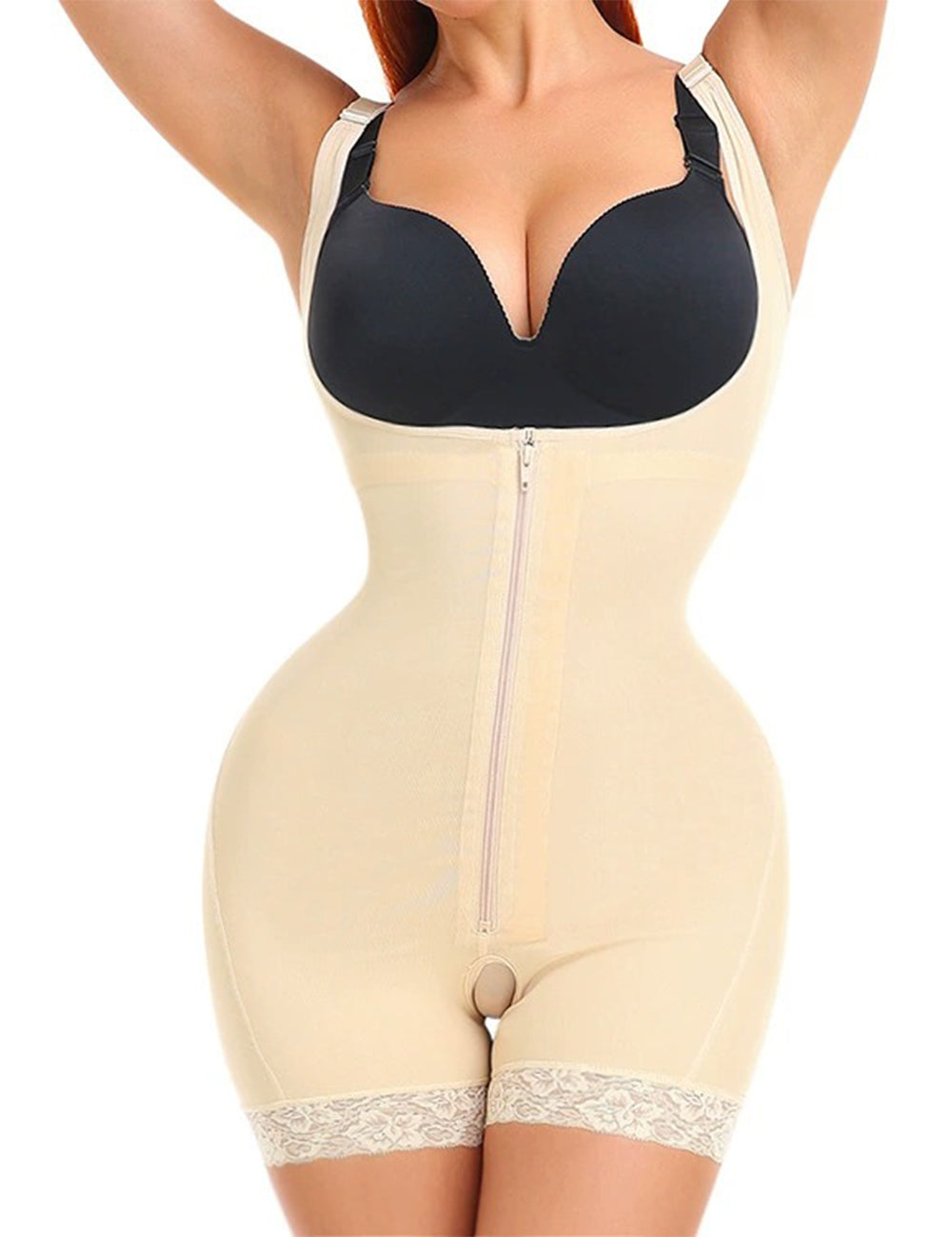 Women Plus Size Tummy Control Shapewear with Zipper