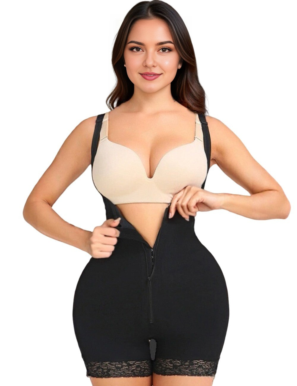 Women Plus Size Tummy Control Shapewear with Zipper