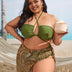 Women Plus Size Two-Piece Swimsuit Bikini Three-Piece Set