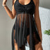 Women Plus Size Two-piece skirt mesh swimsuit