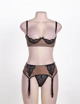 Women Plus Size Underwired Open Bra Set-2