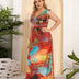 Women Plus Size V-Neck Elastic Waist High Elastic Ice Silk Dress-1