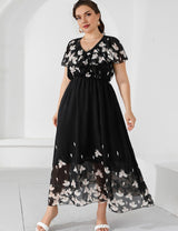 Women_Plus_Size_V-Neck_Floral_Pattern_Dress_PRUSES_1