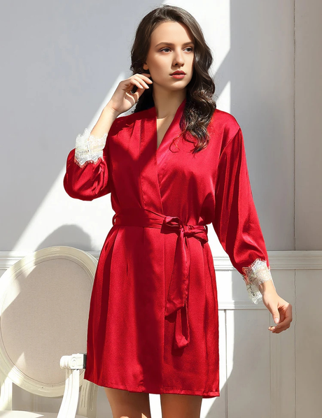 Women Plus Size V Neck Lingerie Dress-7