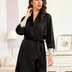 Women Plus Size V Neck Lingerie Dress-8