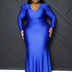 Women Plus Size V Neck Pleated Knit Dress-1