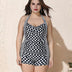 Women Plus Size Wave Polka Dot Swimsuit