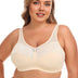 Women Plus Size Wire Free Lace Large Cup Thin Bra | PRUSES