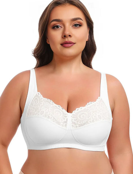Women Plus Size Wireless Lace Bra | PRUSES-4