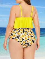 Women_Plus_Size_Yellow_Ruffled_High_Waisted_Tankini_2