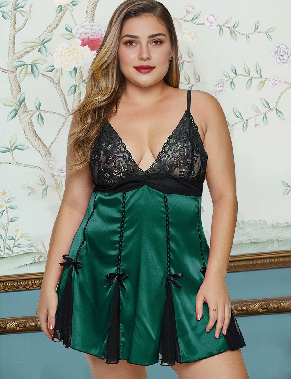 Women Plus Size fat woman lace suspender skirt sexy Babydoll1234