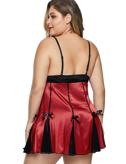 Women Plus Size fat woman lace suspender skirt sexy pajamas-1