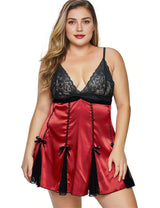 Women Plus Size fat woman lace suspender skirt sexy pajamas-2