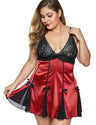 Women Plus Size fat woman lace suspender skirt sexy pajamas-3