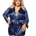 Women Plus Size lace silk pajamas-1