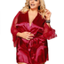 Women Plus Size lace silk pajamas-6-1