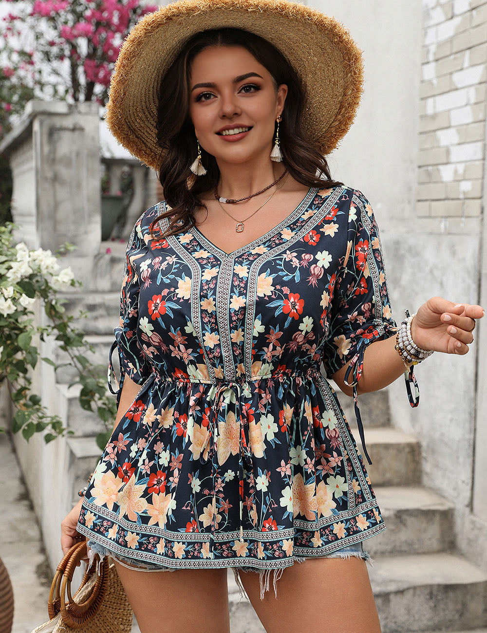 Women_Plus_Size_Holiday_Style_Printed_Short_Sleeves_PRUSES_3