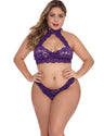 Women Plus size lace sexy bra set-5