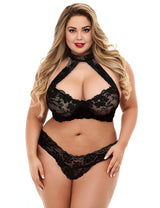 Women Plus size lace sexy bra set
