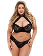 Women Plus size lace sexy bra set