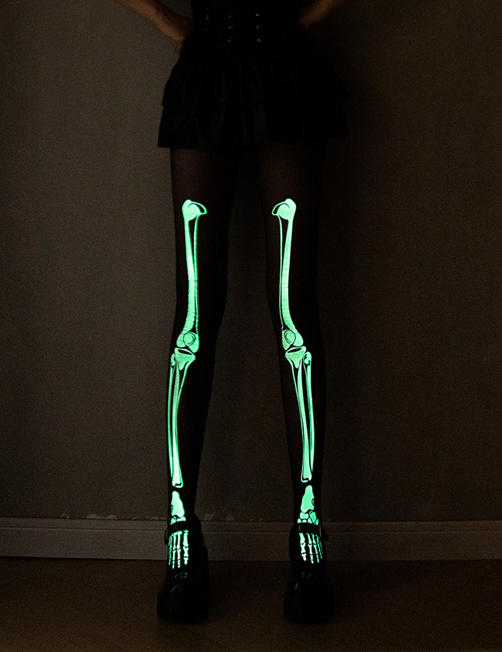 Women Weird Skeleton Halloween Theme Novel Fashion Luminous Horror Socks