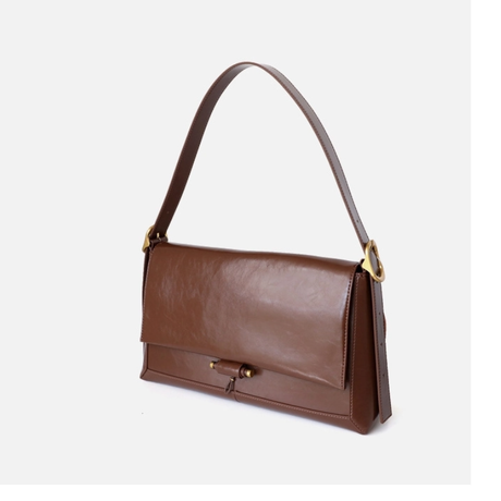 Women_s_Brown_Leather_Flap_Square_Message_Bag_Shoulder Handbags| PRUSES