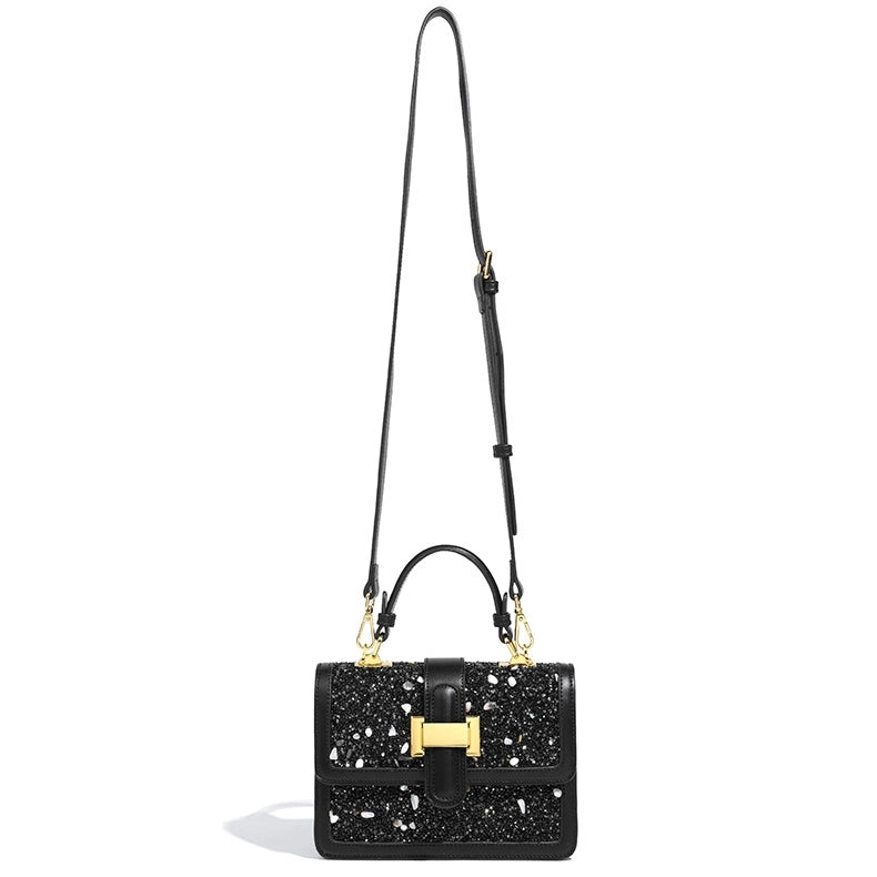 Women's Glitter Top Handdle Flap Square Shoulder Bags-1