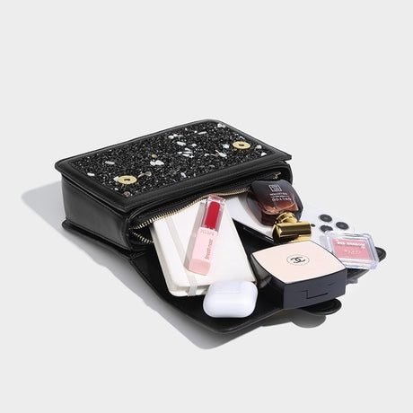 Women's Glitter Top Handdle Flap Square Shoulder Bags-4