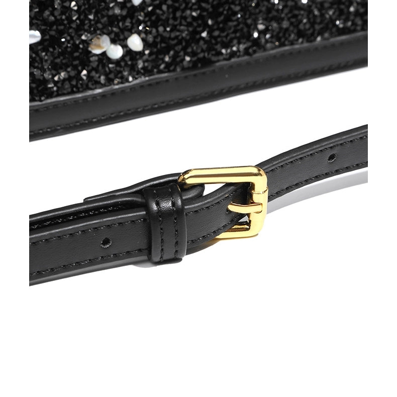 Women's Glitter Top Handdle Flap Square Shoulder Bags-9