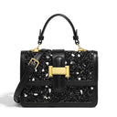 Women's Glitter Top Handdle Flap Square Shoulder Bags