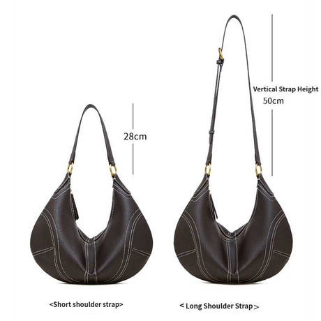 coffee handbag with short and long shoulder strap measurements 