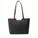 Women's Contrast Handle Leather Work Tote Bag | PRUSES