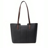 Women's Contrast Handle Leather Work Tote Bag | PRUSES