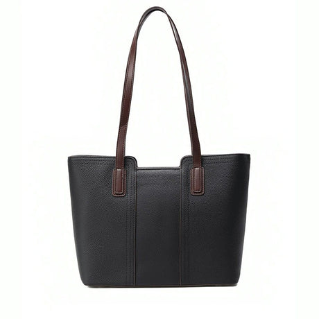 Women's Contrast Handle Leather Work Tote Bag | PRUSES