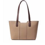 Women's Contrast Handle Leather Work Tote Bag | PRUSES