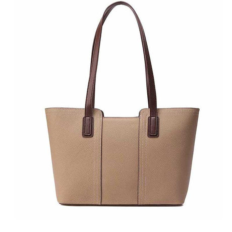 Women's Contrast Handle Leather Work Tote Bag | PRUSES