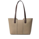 Women's Contrast Handle Leather Work Tote Bag | PRUSES