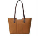 Women's Contrast Handle Leather Work Tote Bag | PRUSES