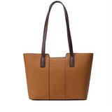Women's Contrast Handle Leather Work Tote Bag | PRUSES