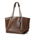 Brown leather tote bag