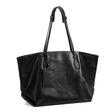 Womens black Full Grain Leather tote bag