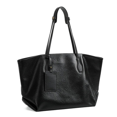 Womens black Full Grain Leather tote bag