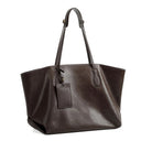 chocolate Brown leather tote bag 