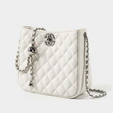 white Leather Chain Bag Quilted Crossbody Bag
