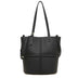 black Genuine Leather Commuter Tote Bag